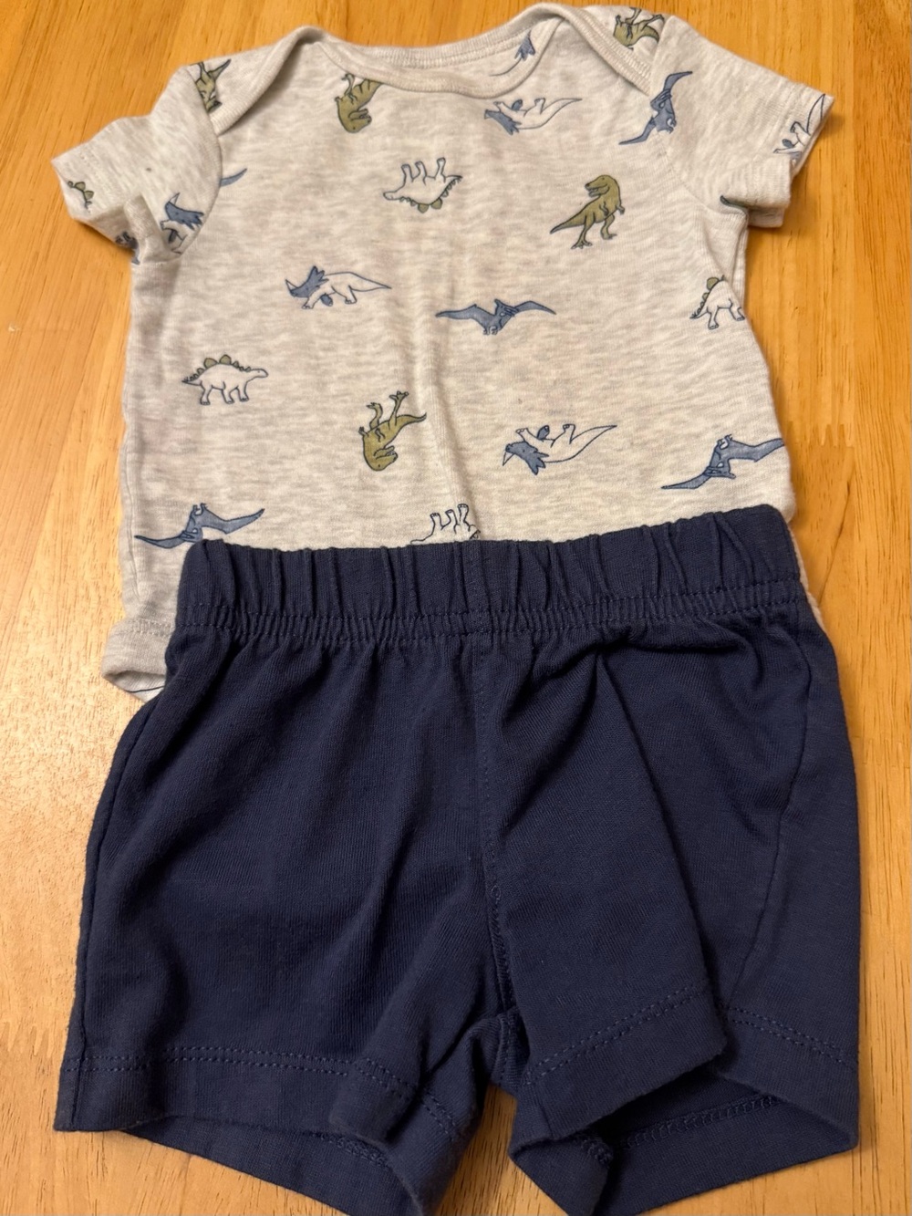 Baby Dino Print Short Sleeve Top & Navy Shorts Matching Set. Carters 3mo - Picture 1 of 3